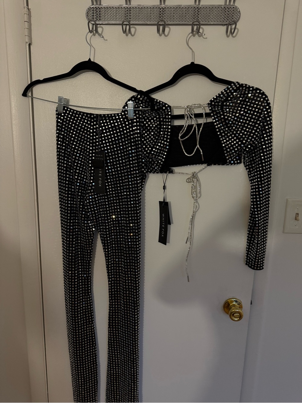 BNWT White Fox Boutique Black Embellished Two-Piece Set - Picture 4 of 8